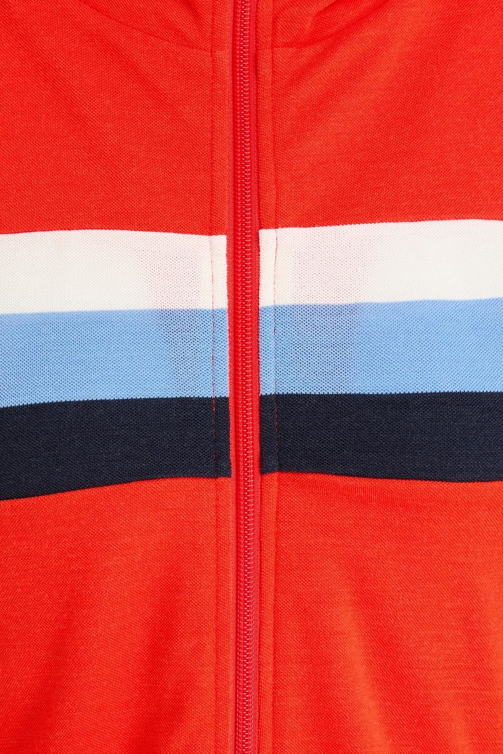 WE NORWEGIANS Striped wool-blend piqué hooded zip-up base layer