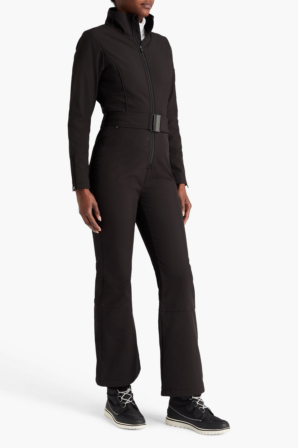 We Norwegians Tyin Belted Softshell Ski Suit In Black