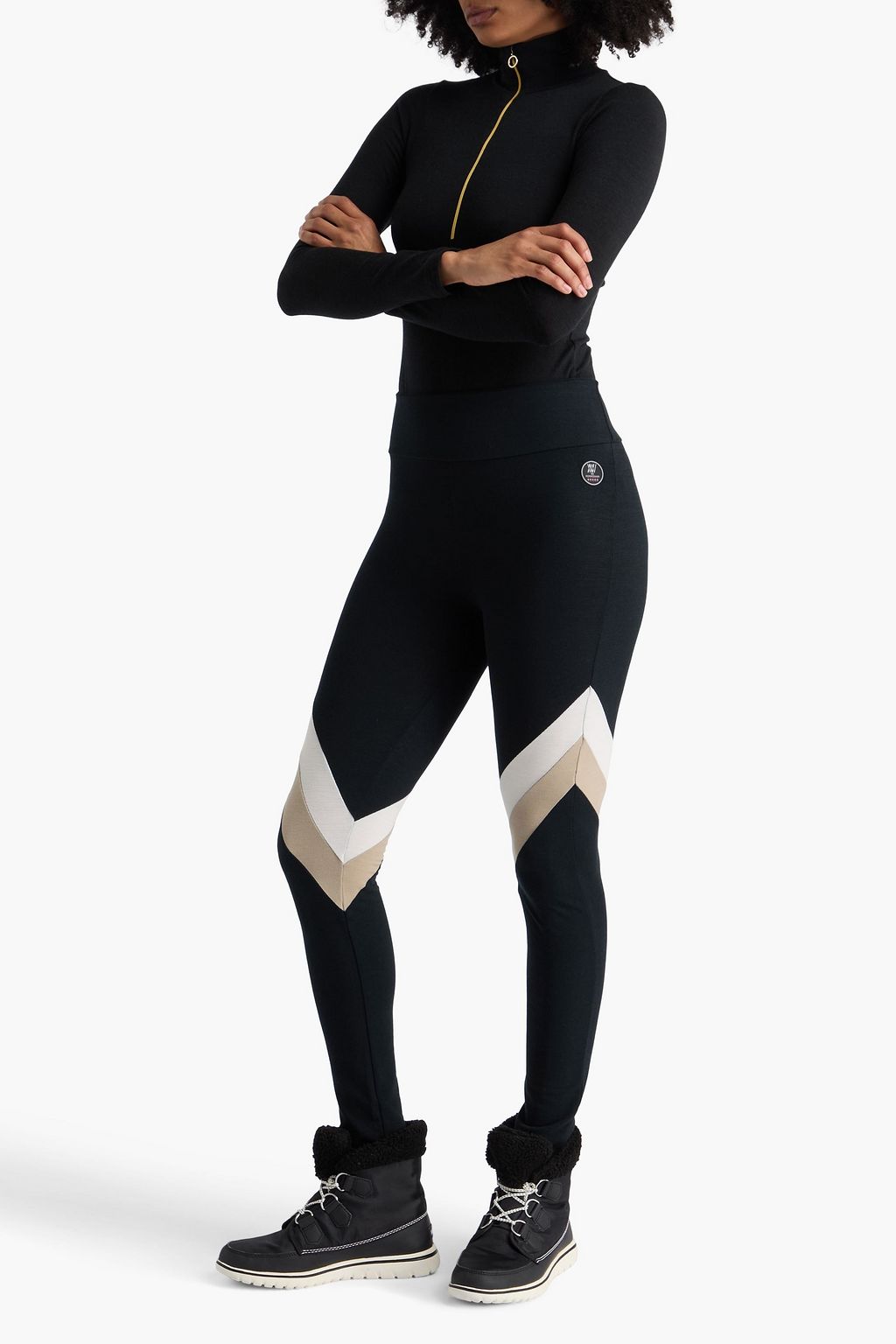 WE NORWEGIANS Voss striped merino wool-blend piqué leggings