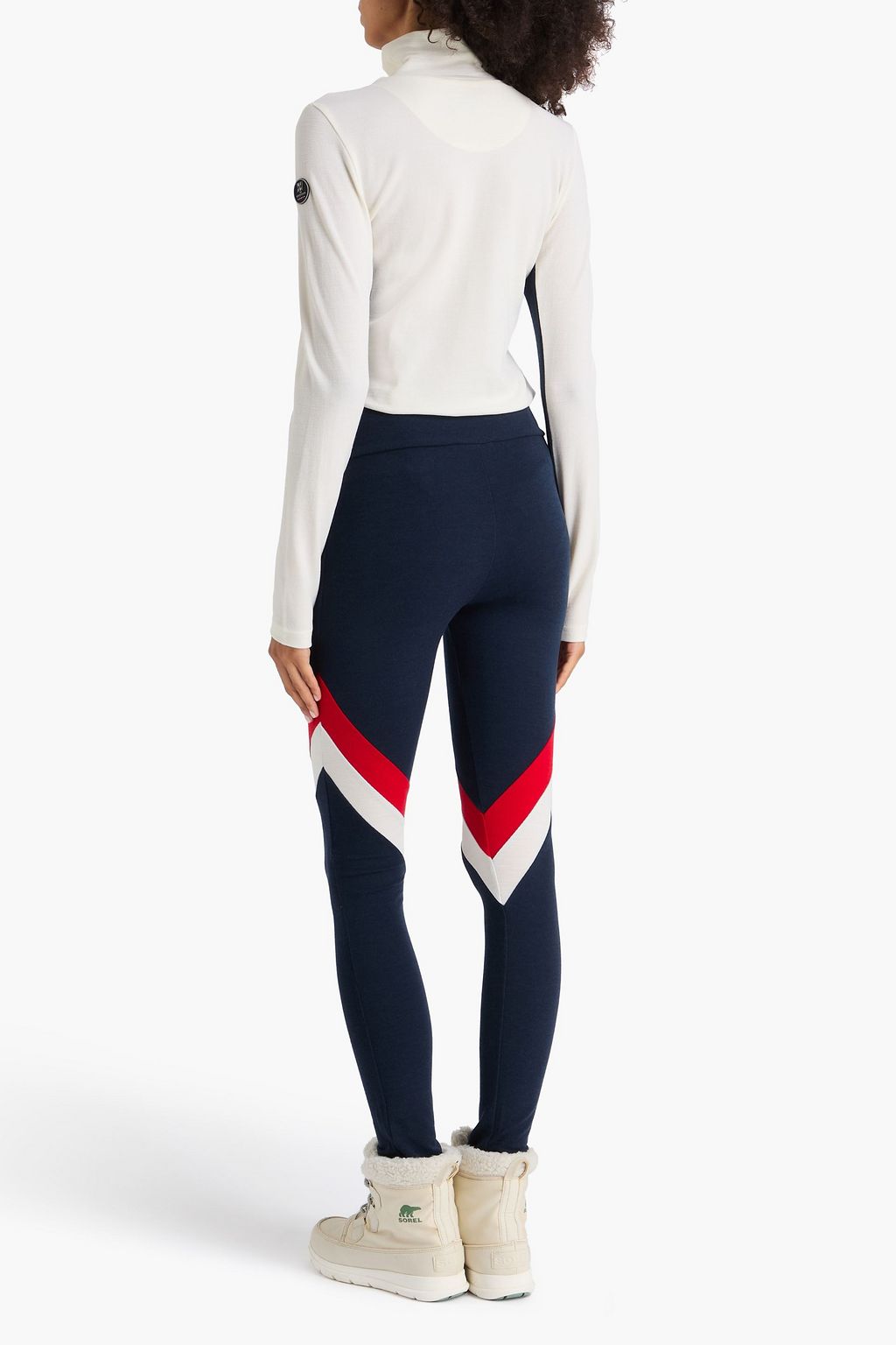 WE NORWEGIANS Voss striped merino wool-blend piqué leggings