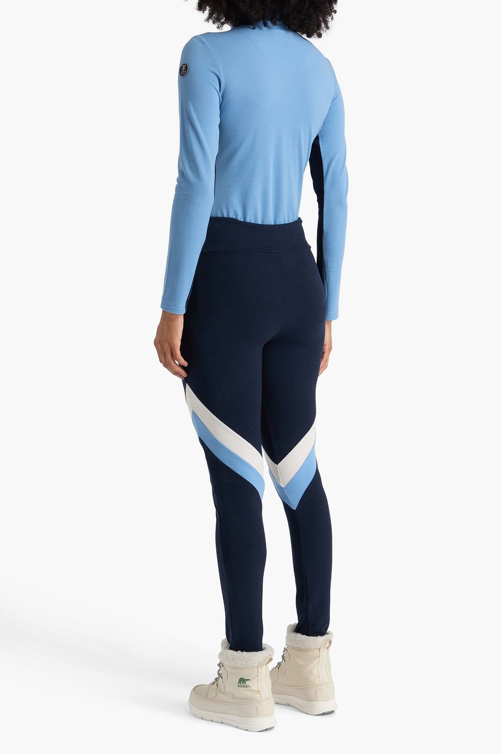 WE NORWEGIANS Voss striped merino wool-blend piqué leggings
