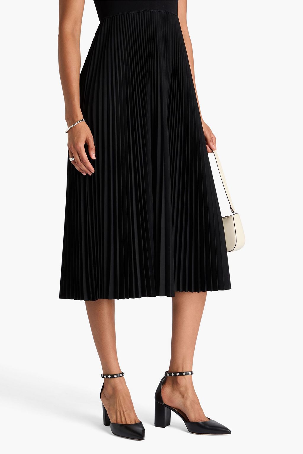 STUART WEITZMAN Faux pearl-embellished leather pumps