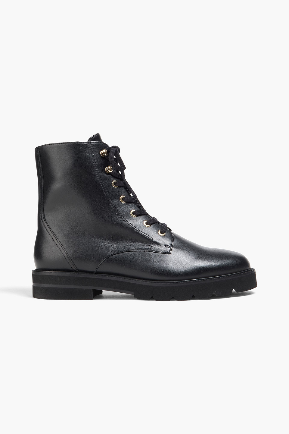 Stuart Weitzman Mila Leather Combat Boots In Black