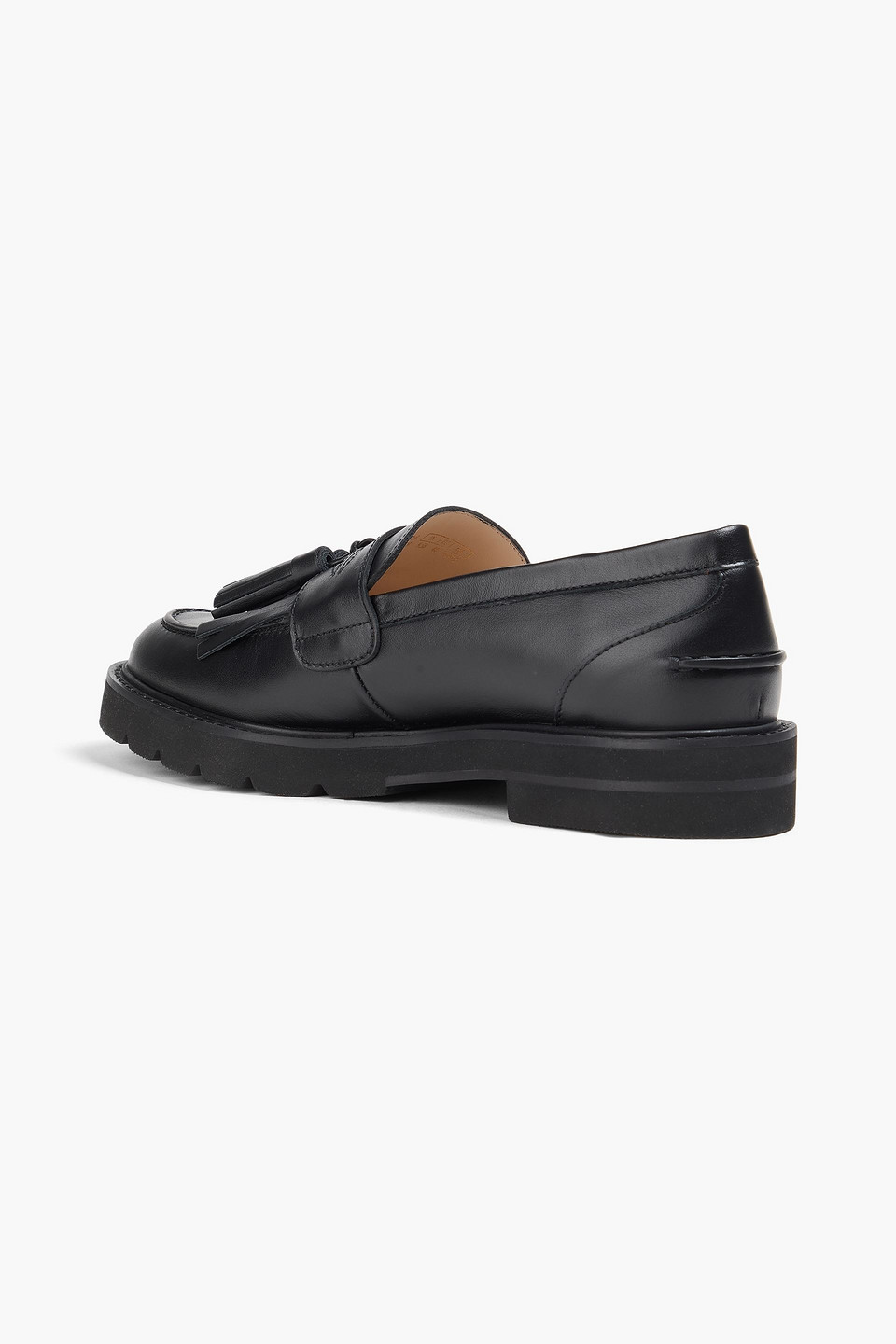 Stuart Weitzman Mila Tasseled Leather Loafers In Black