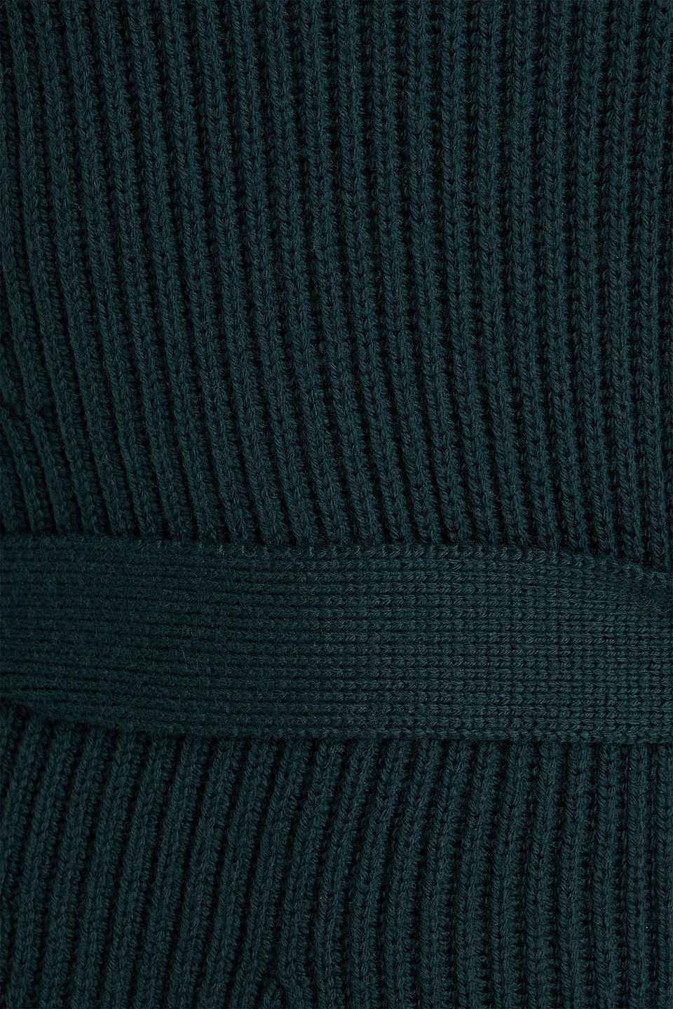 Zimmermann Belted Ribbed Wool Turtleneck Sweater In Green