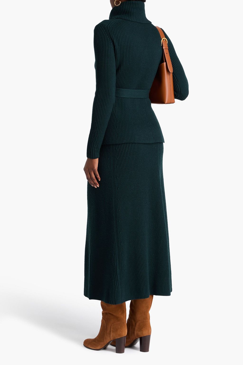ZIMMERMANN Belted ribbed wool turtleneck sweater