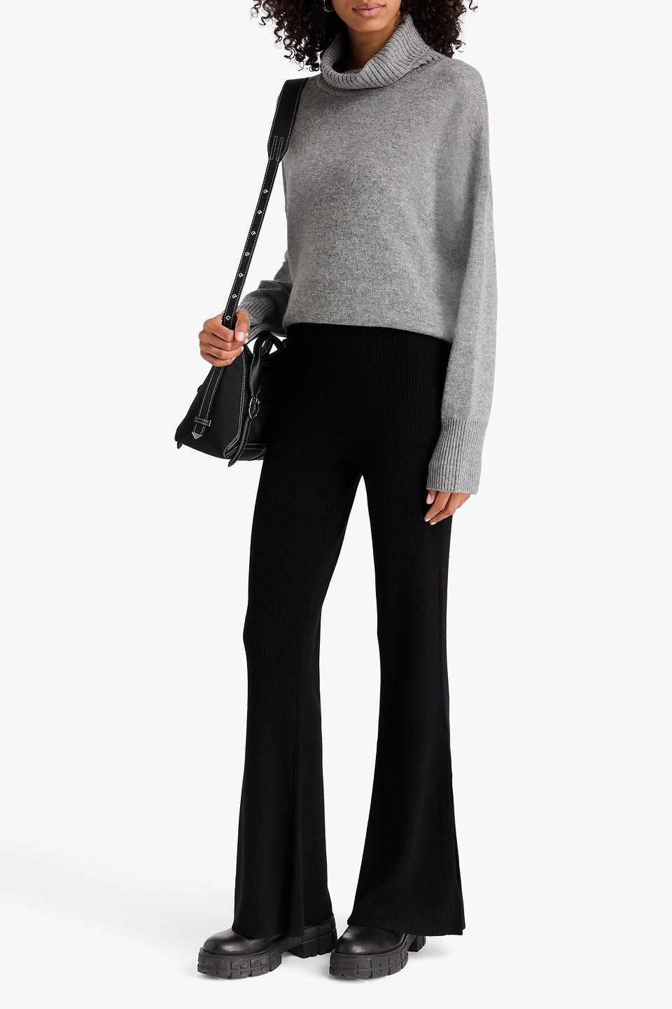 We Norwegians Geilo Merino Wool Flared Pants In Black