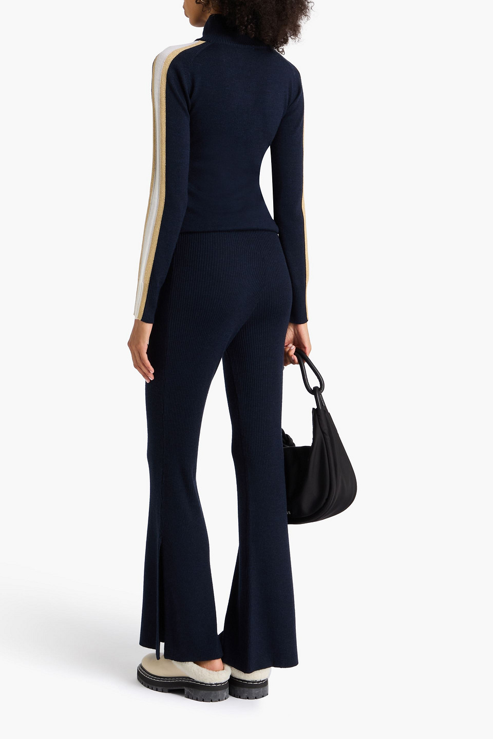 We Norwegians Geilo Merino Wool Flared Pants In Blue