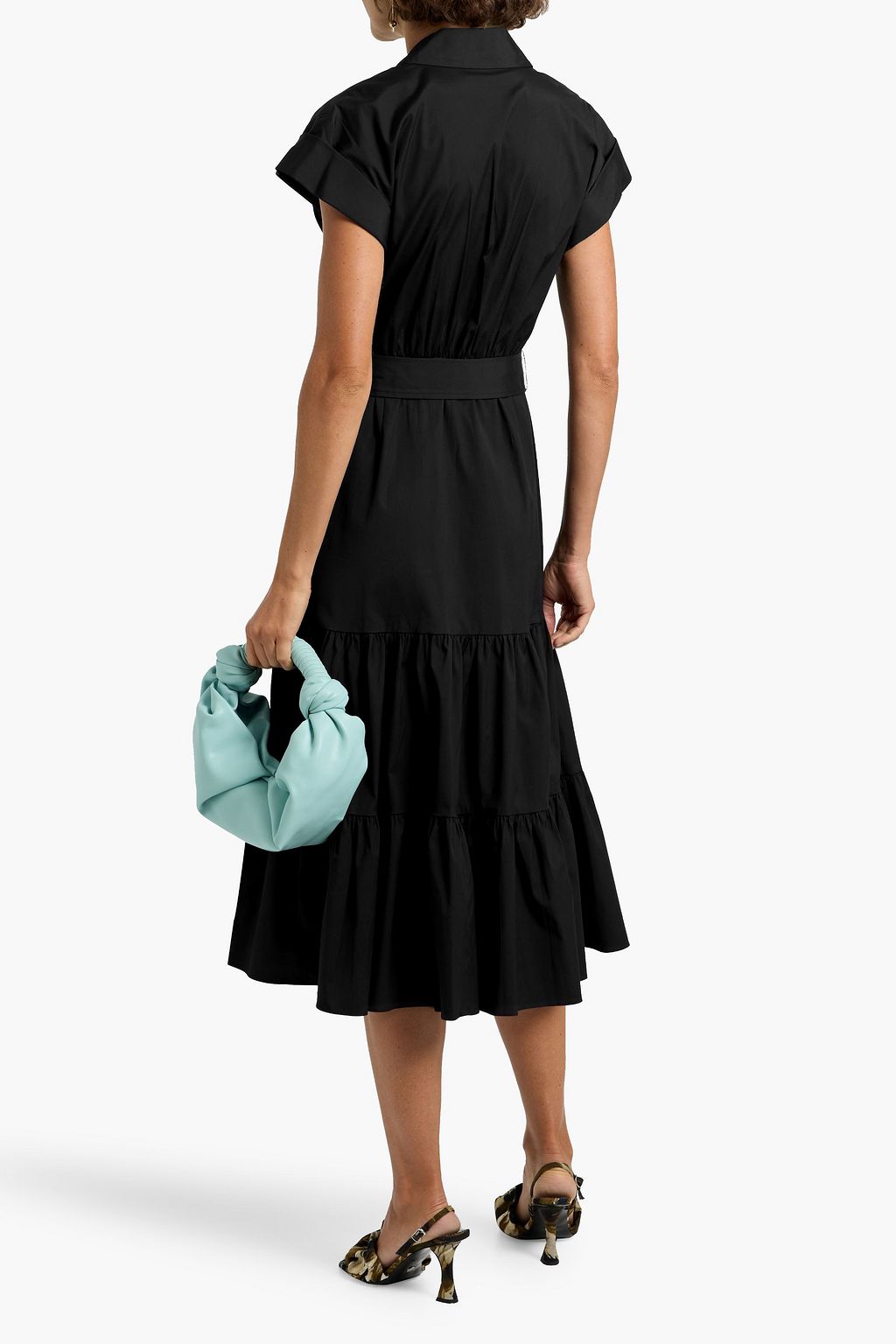 VERONICA BEARD Vanessa belted cotton-blend poplin midi shirt dress