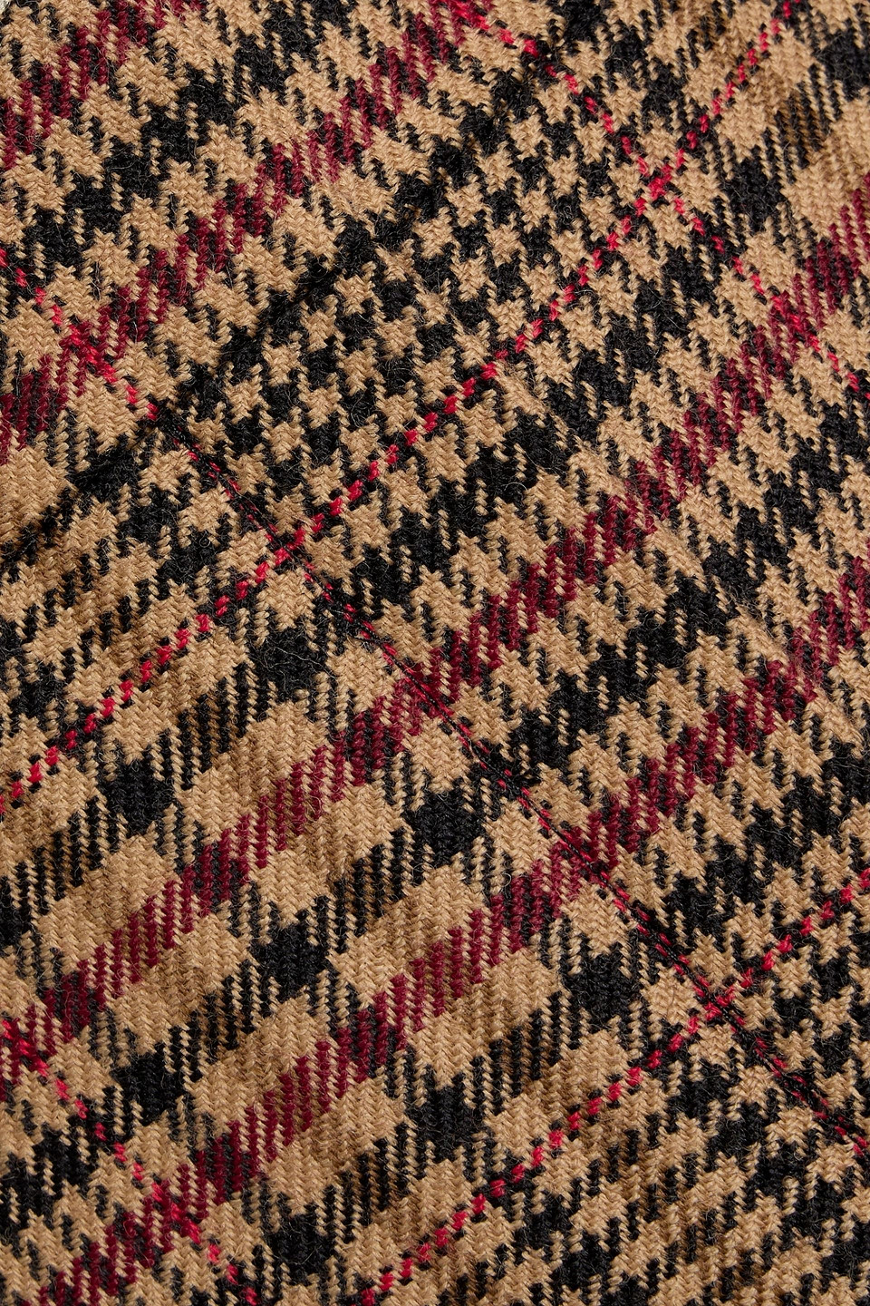 Veronica Beard Brixton Prince Of Wales Checked Wool Straight-leg Pants In Brown