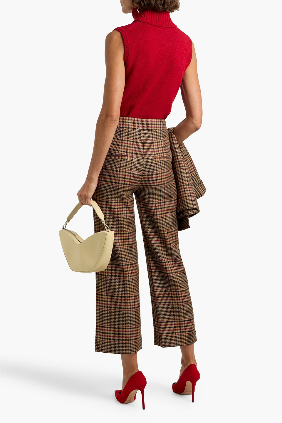 Veronica Beard Brixton Prince Of Wales Checked Wool Straight-leg Pants In Brown