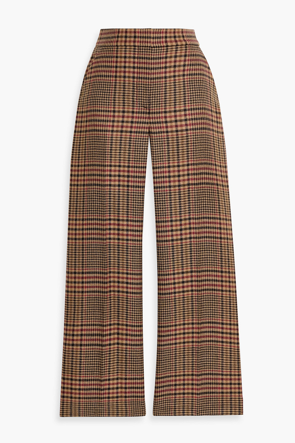 Veronica Beard Brixton Prince Of Wales Checked Wool Straight-leg Pants In Brown
