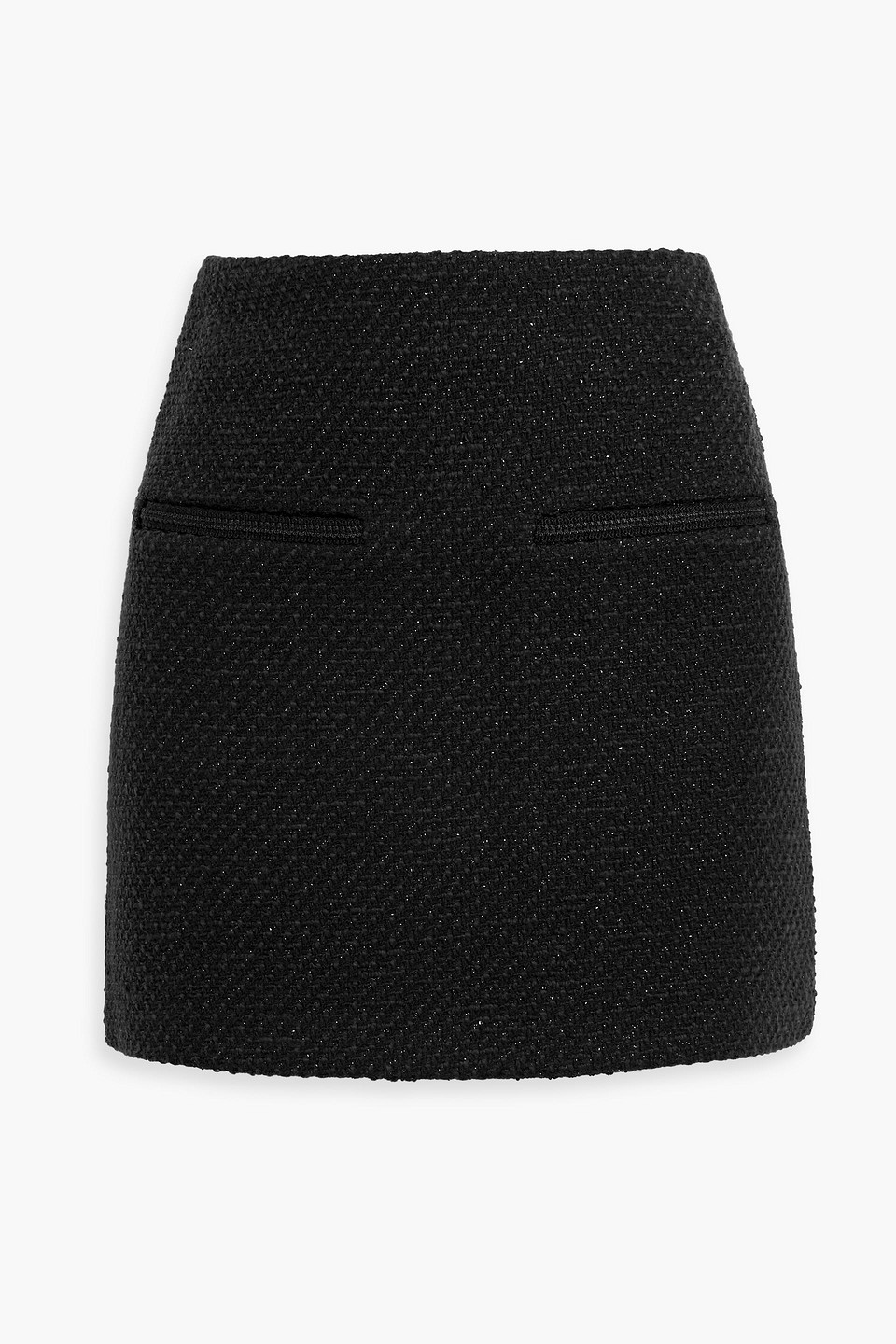 Veronica Beard Perry Metallic Cotton-blend Tweed Mini Skirt In Black
