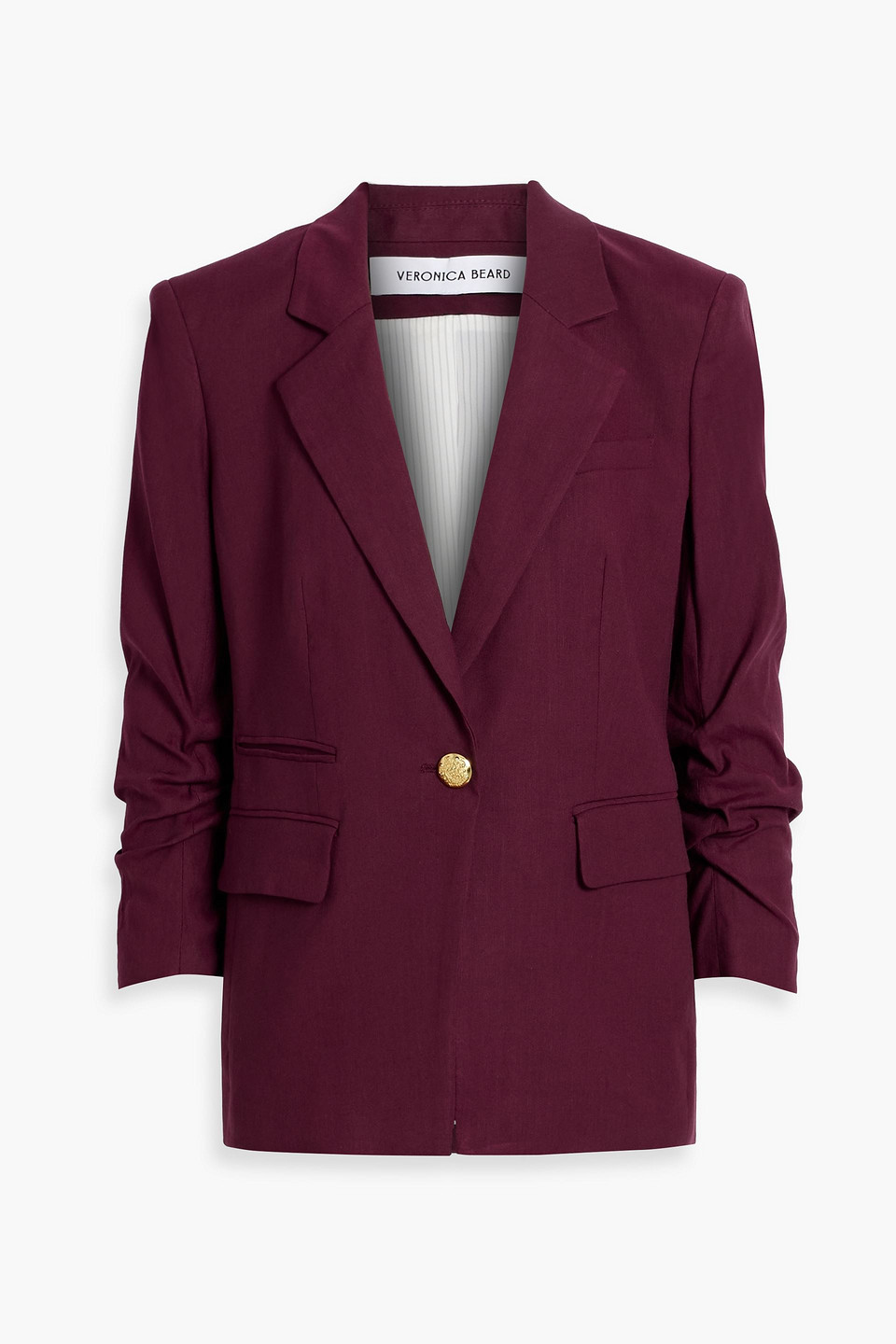 Veronica Beard Battista Dickey Linen-blend Blazer In Purple