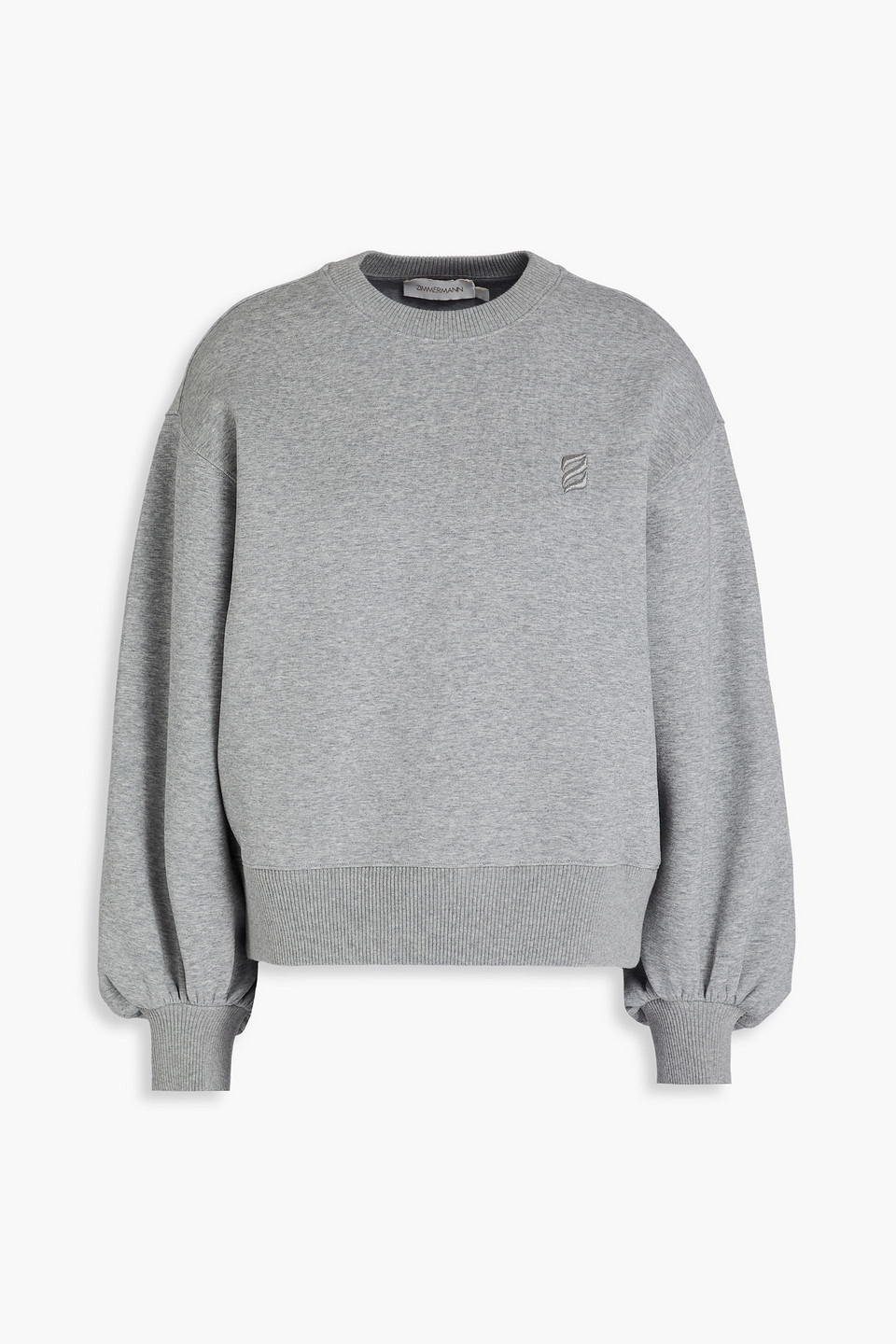 Zimmermann Cotton-blend Jersey Sweatshirt In Gray