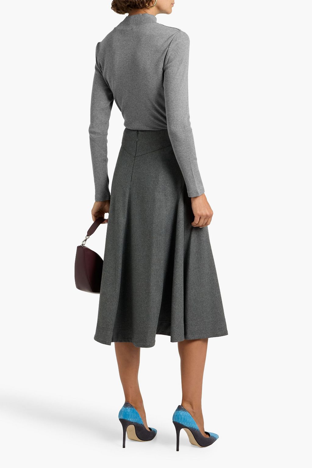 VERONICA BEARD Nate ribbed stretch-Pima cotton-jersey turtleneck top