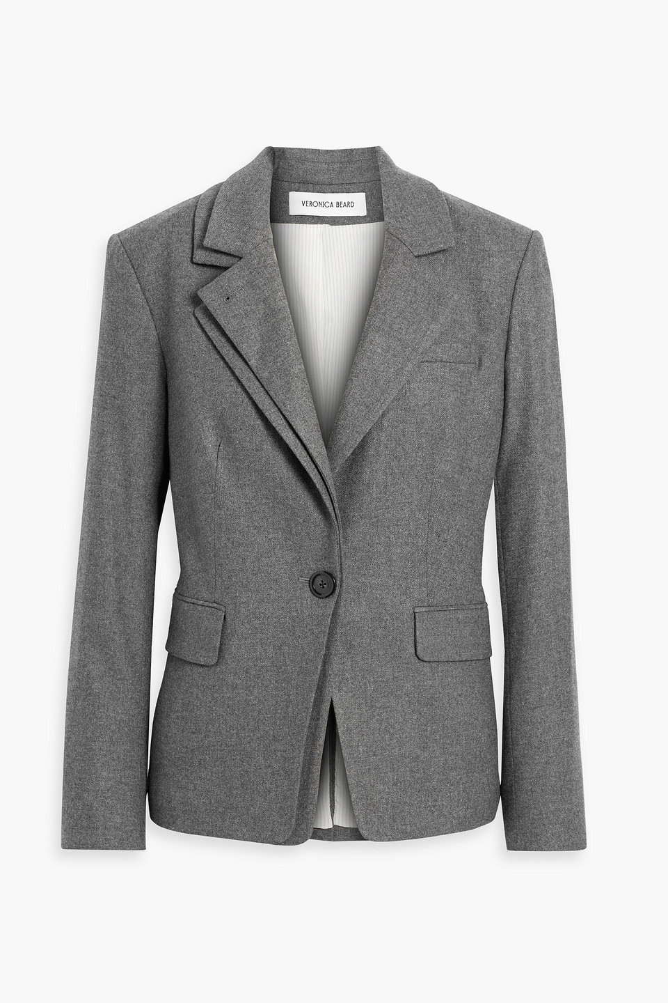 Veronica Beard Blythe Layered Flannel Blazer In Gray
