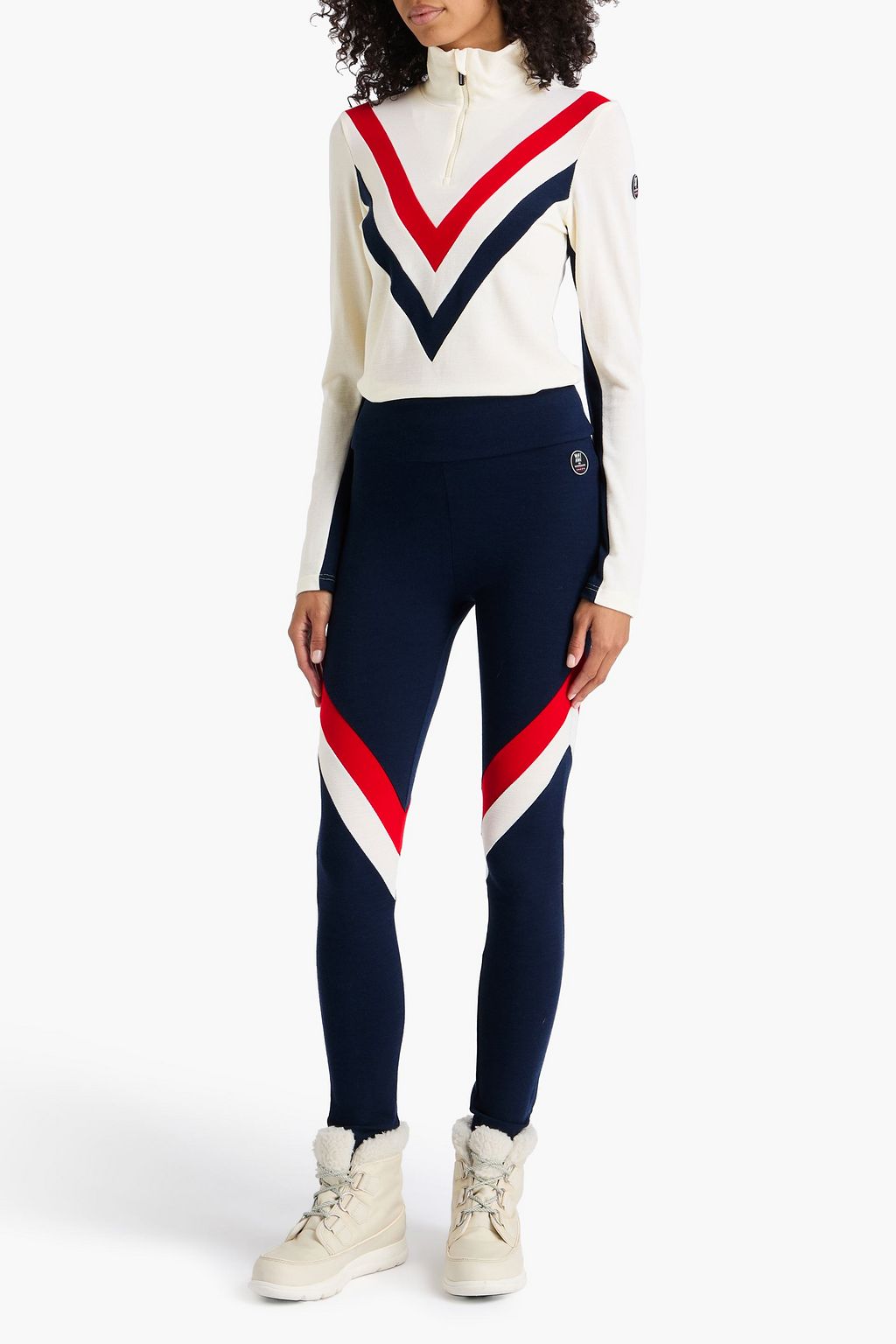 WE NORWEGIANS Voss striped wool-blend piqué base layer