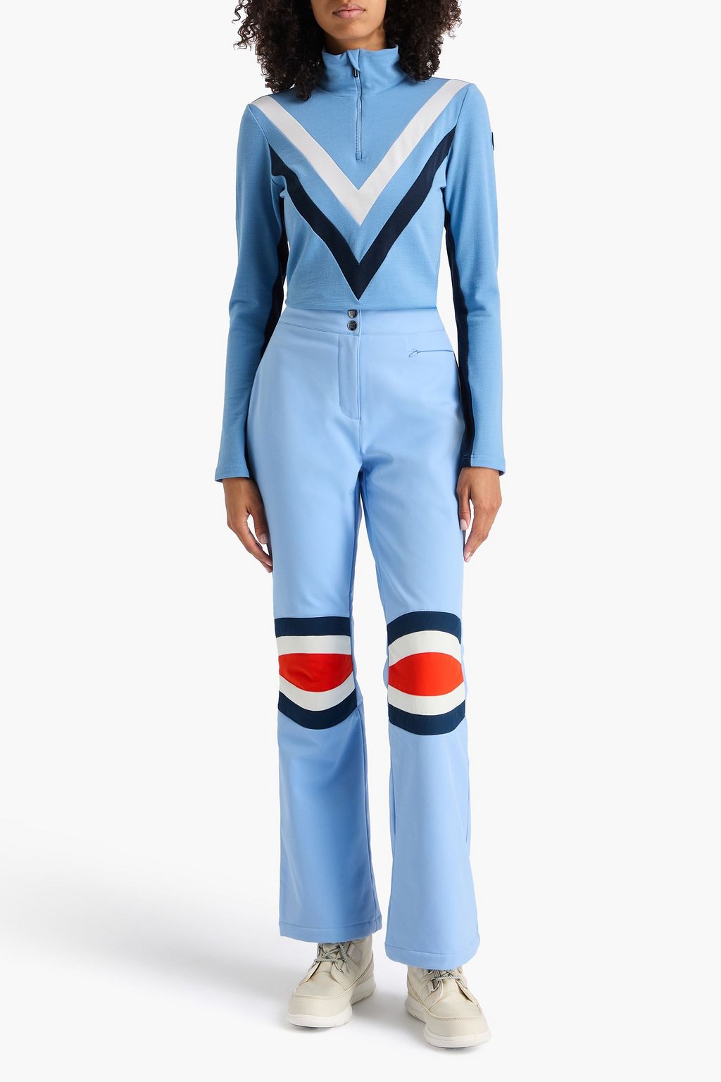 WE NORWEGIANS Voss striped wool-blend piqué base layer