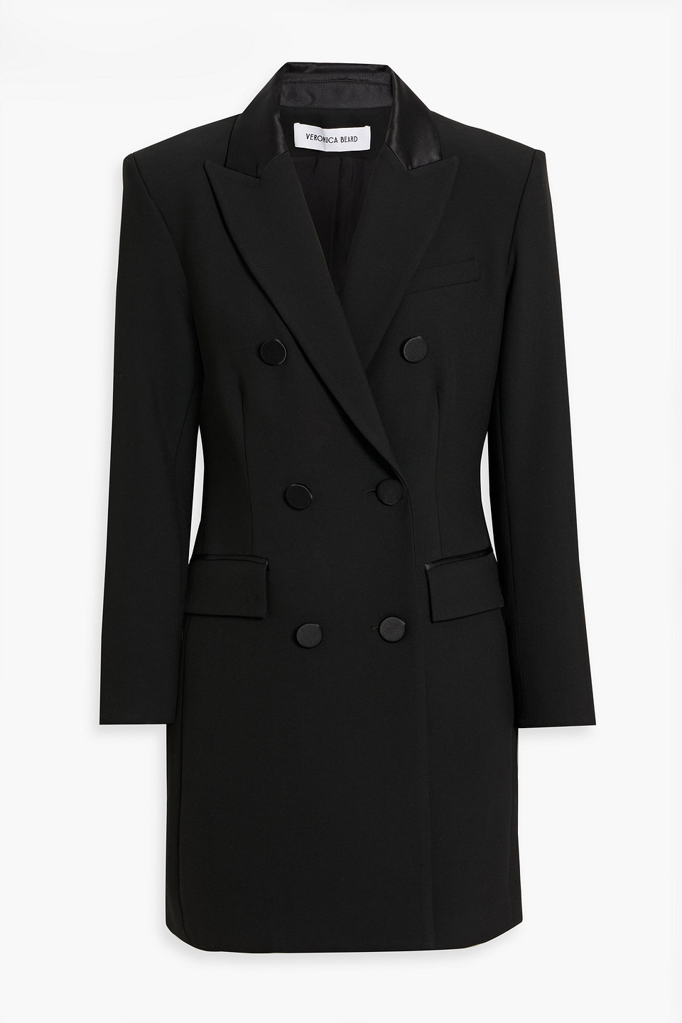 Veronica Beard Elianna Double-breasted Crepe Mini Tuxedo Dress In Black