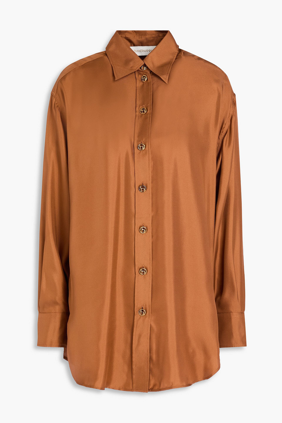 Zimmermann Silk-twill Shirt In Brown