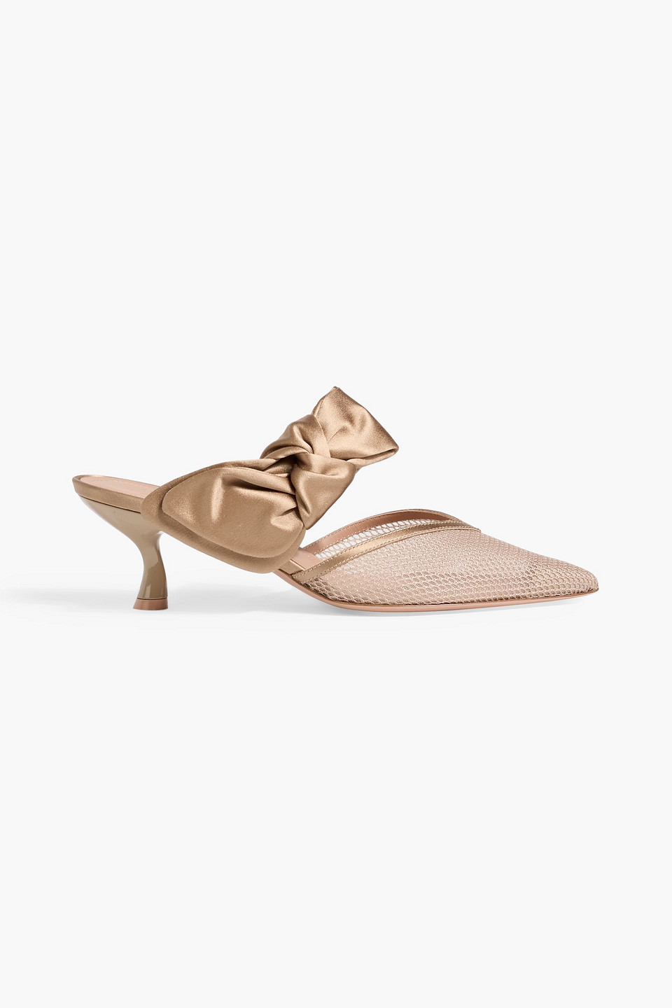 Malone Souliers Marie 45 Bow-detailed Mesh Mules In Brown