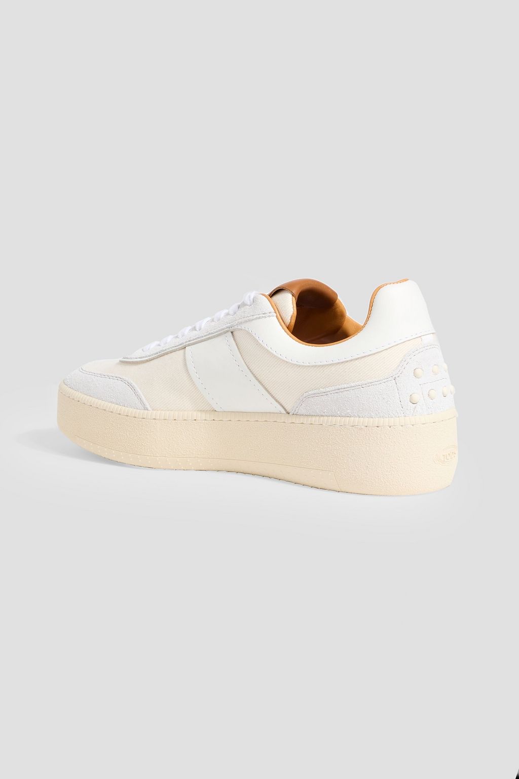 TOD'S Twill, suede and leather sneakers