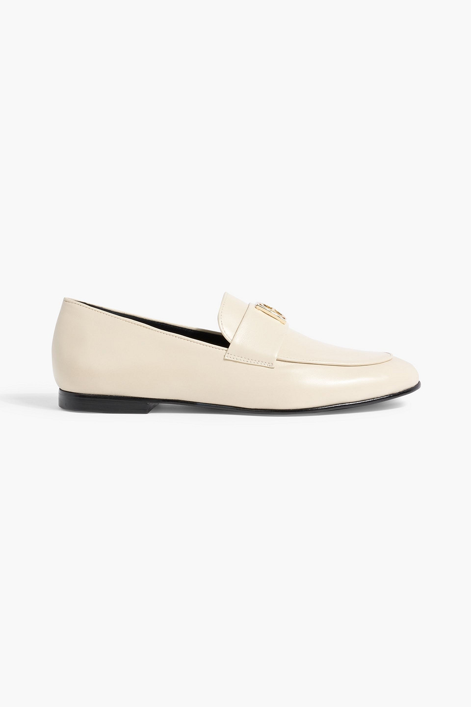 Anine Bing Corrine Embellished Leather Loafers In White