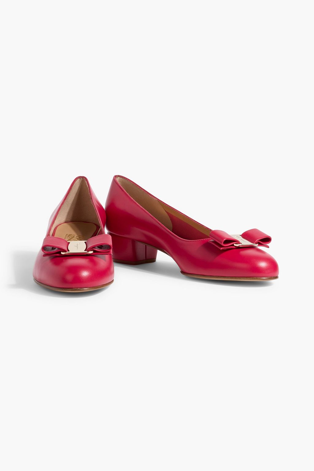 FERRAGAMO Vara bow-detailed leather pumps