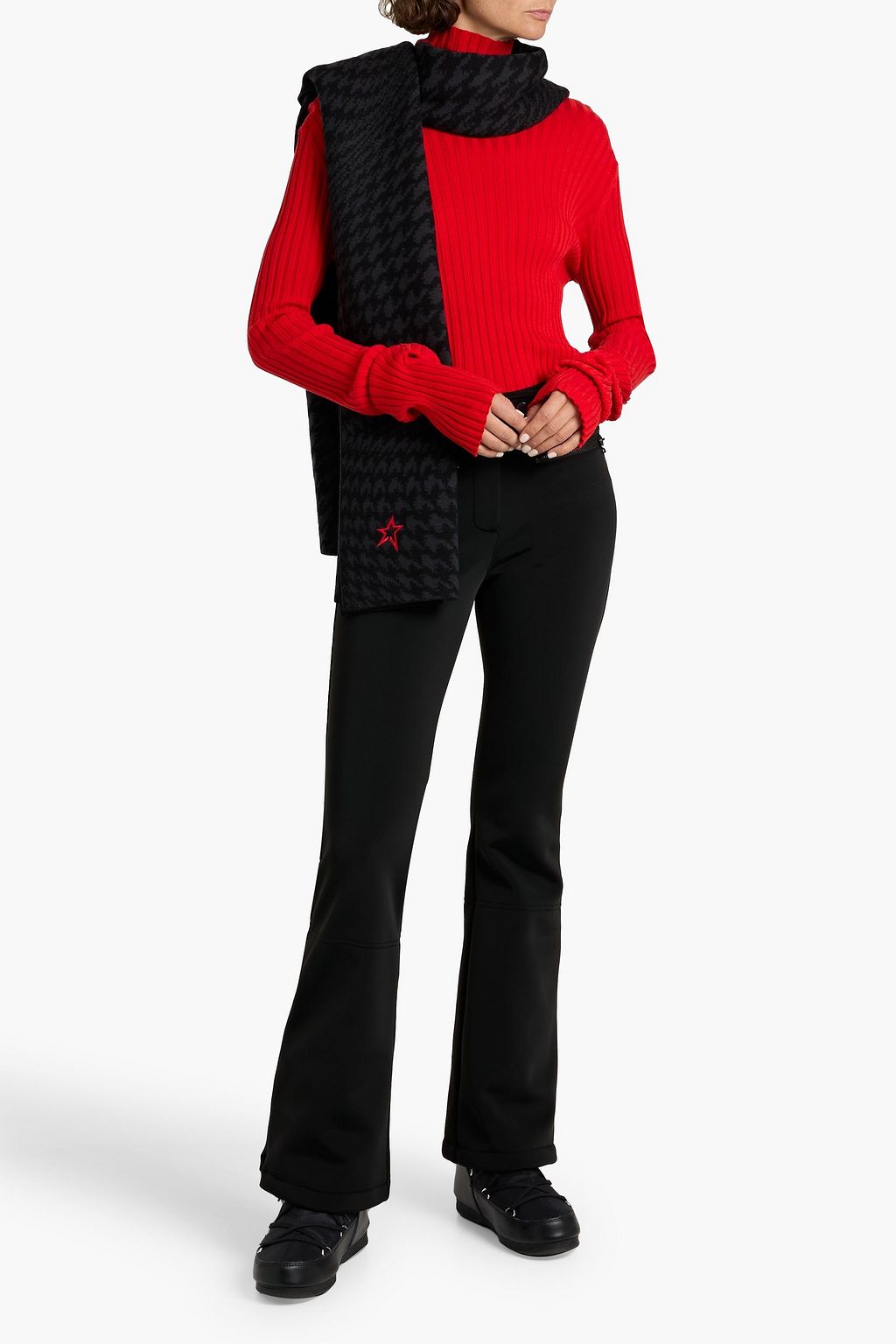 PERFECT MOMENT Jacquard-knit merino wool scarf