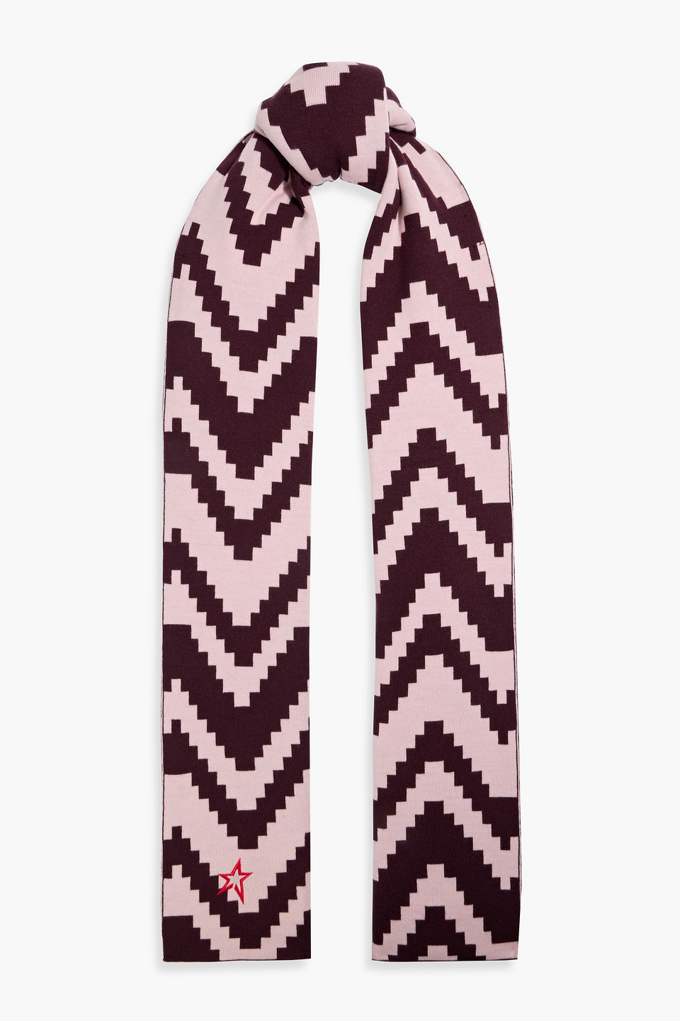 Perfect Moment Schal Aus Jacquard-strick Aus Merinowolle In Burgundy
