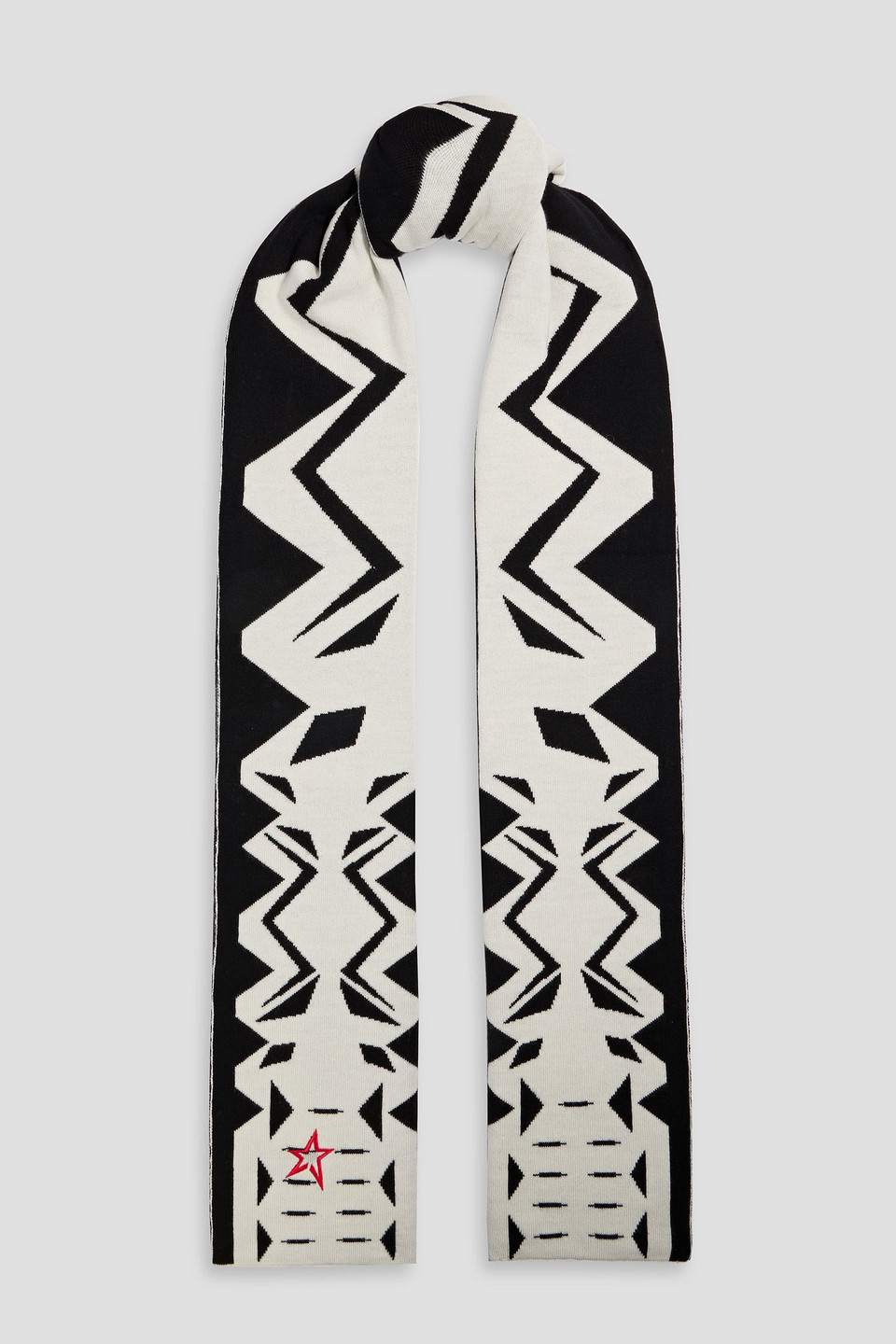 Perfect Moment Schal Aus Jacquard-strick Aus Merinowolle In Black