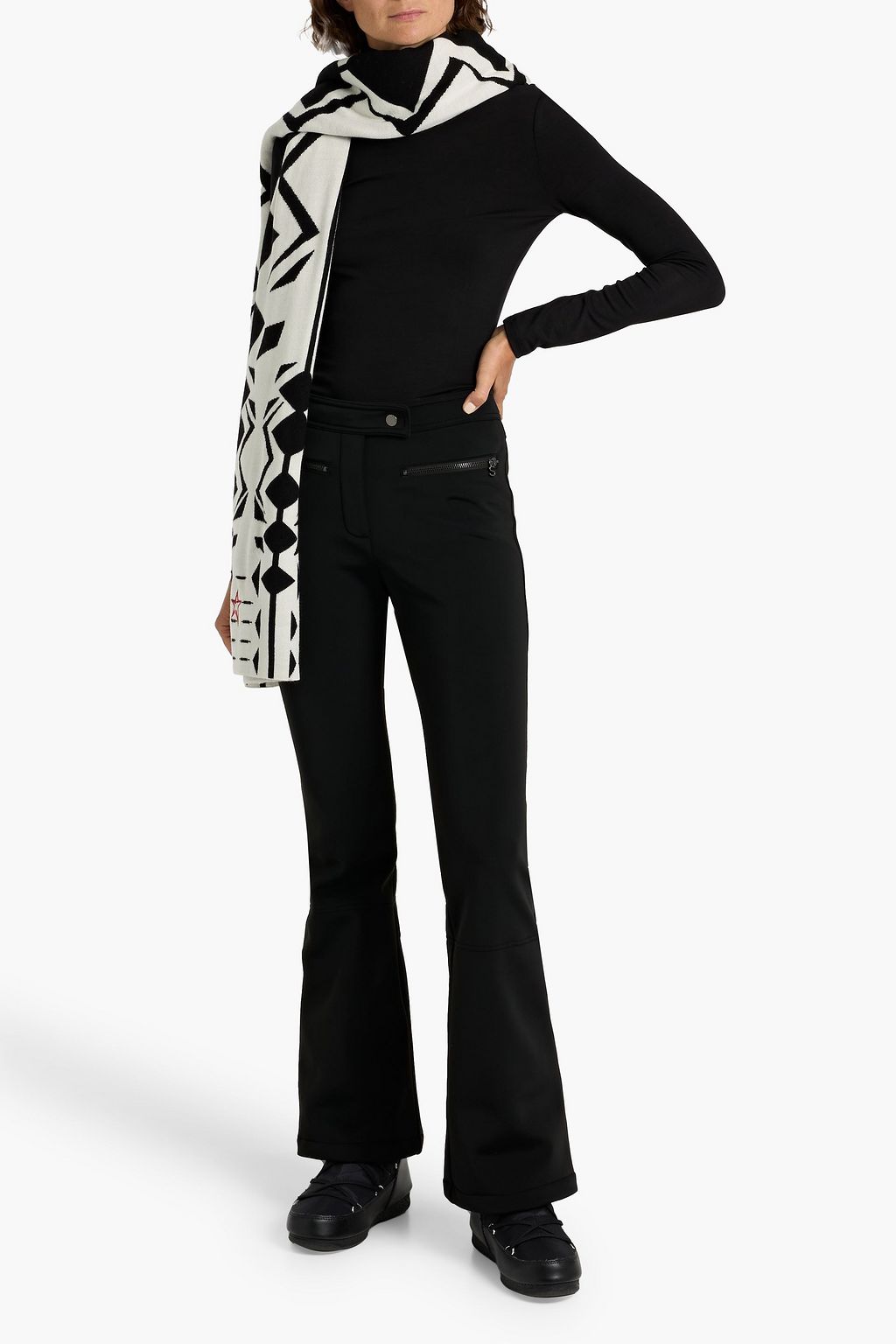 PERFECT MOMENT Jacquard-knit merino wool scarf