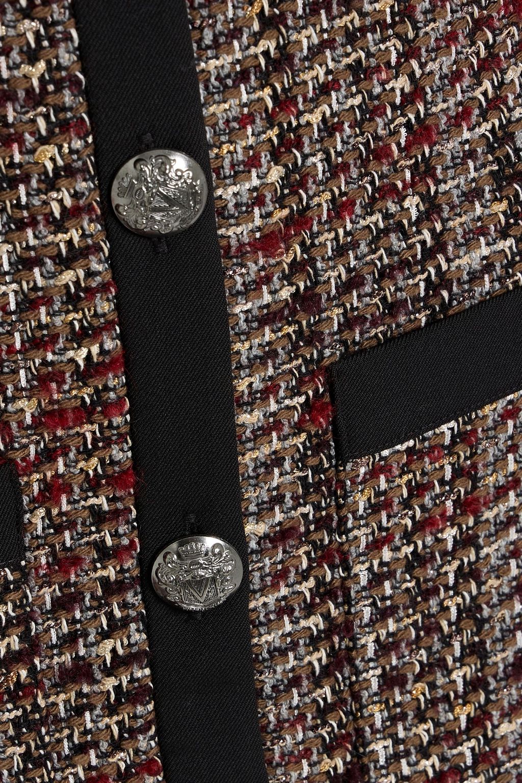 VERONICA BEARD Kenai metallic cotton-blend tweed mini dress