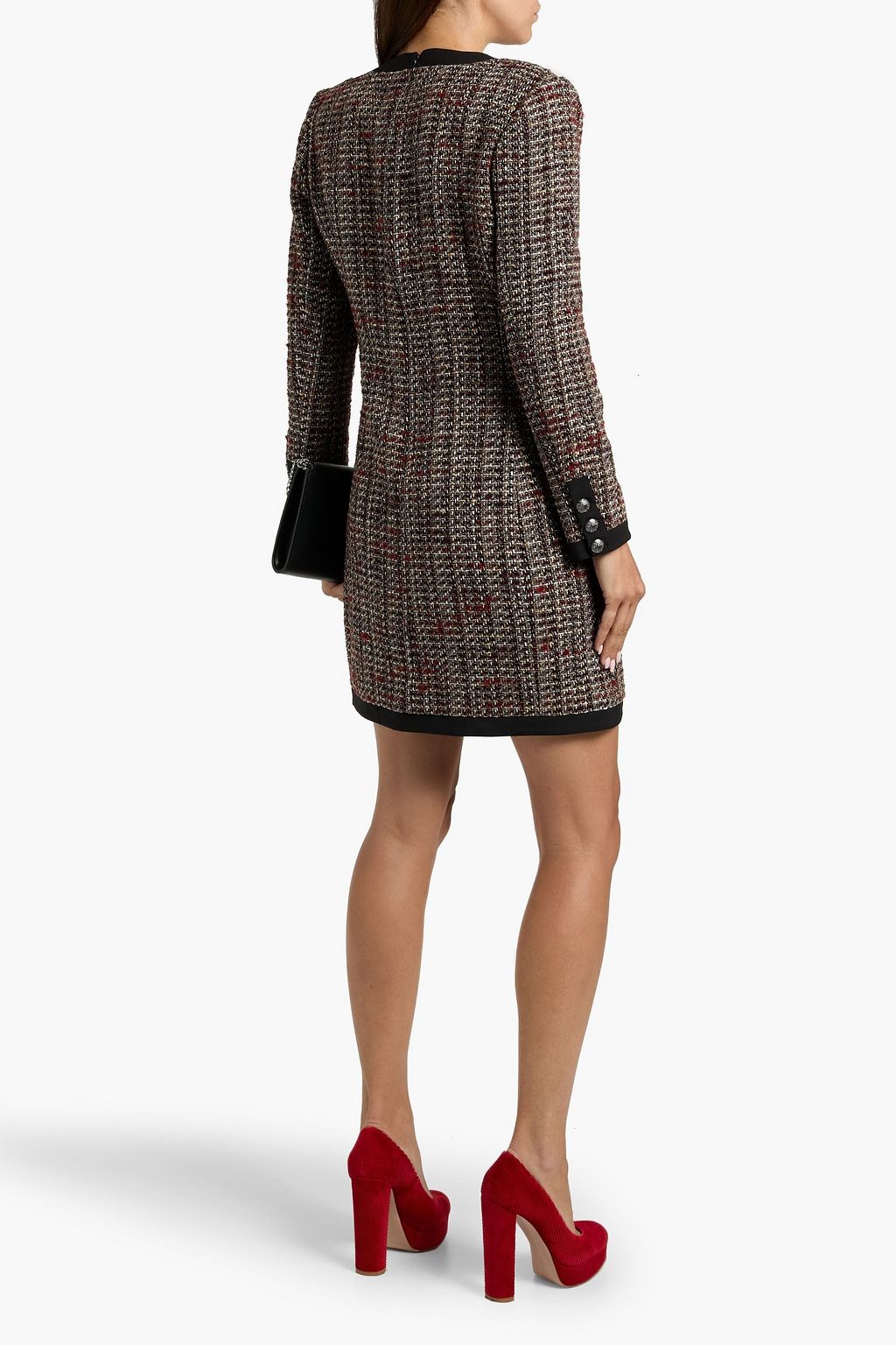 VERONICA BEARD Kenai metallic cotton-blend tweed mini dress