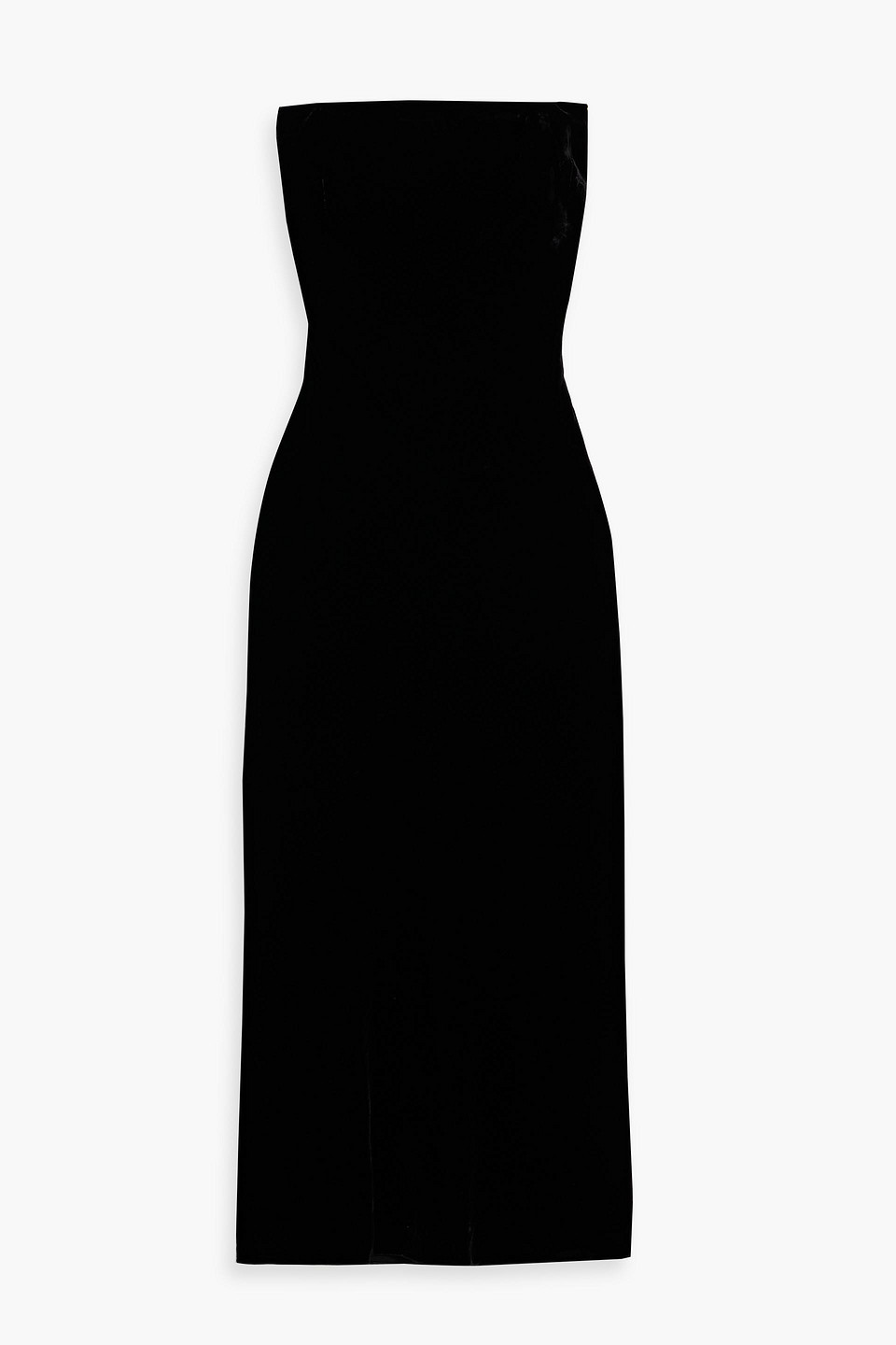 Veronica Beard Flora Strapless Velvet Midi Dress In Black