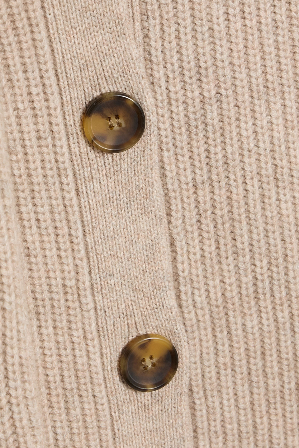 Veronica Beard Annalise Ribbed Wool And Cashmere-blend Cardigan In Neutral