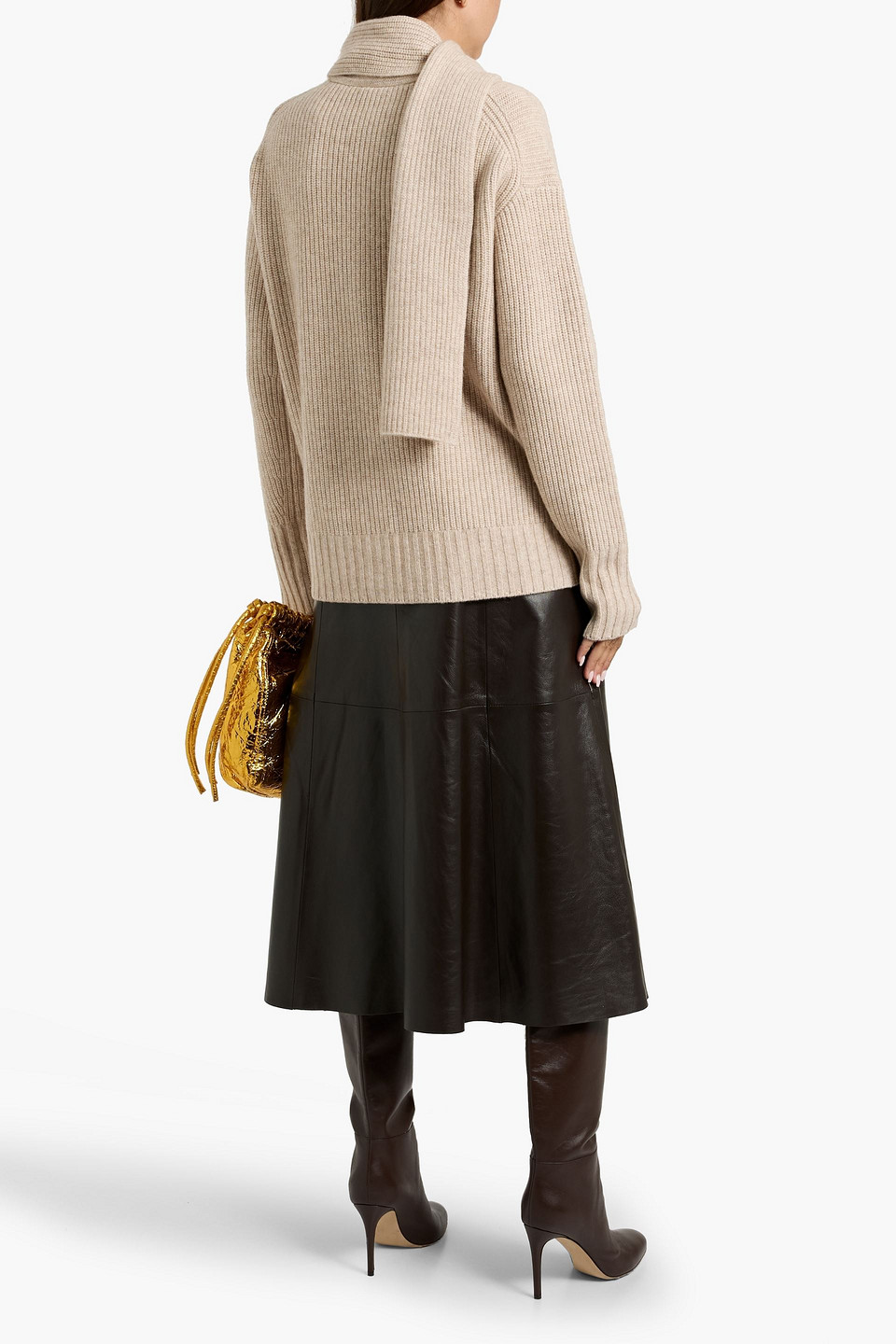 Veronica Beard Annalise Ribbed Wool And Cashmere-blend Cardigan In Neutral