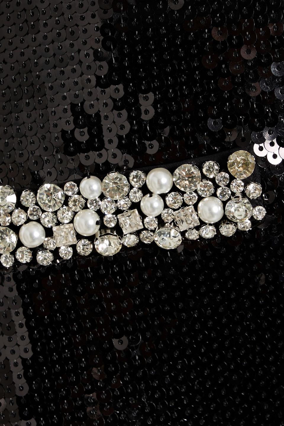 Veronica Beard Perry Sequined Crepe Mini Skirt In Black