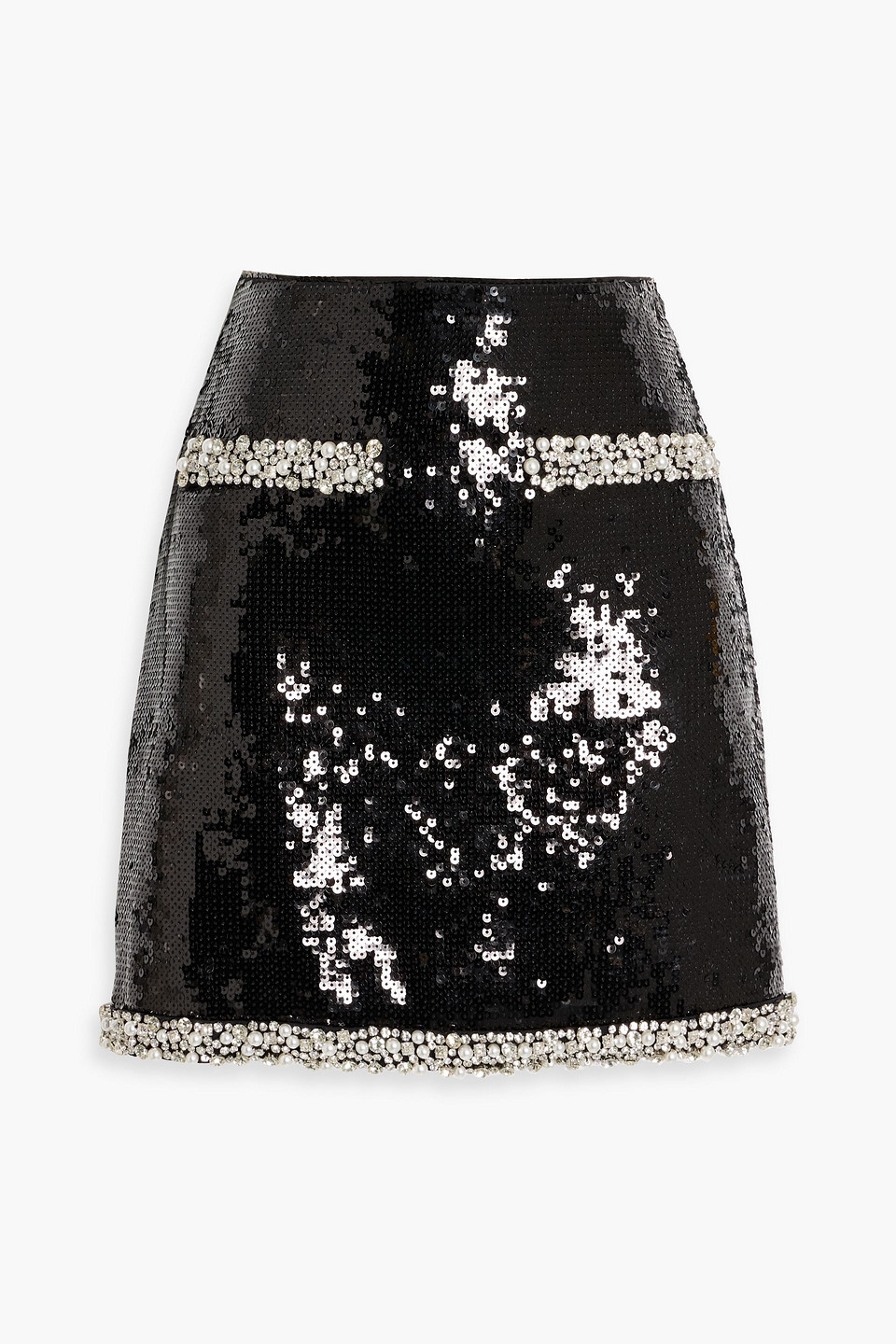 Veronica Beard Perry Sequined Crepe Mini Skirt In Black