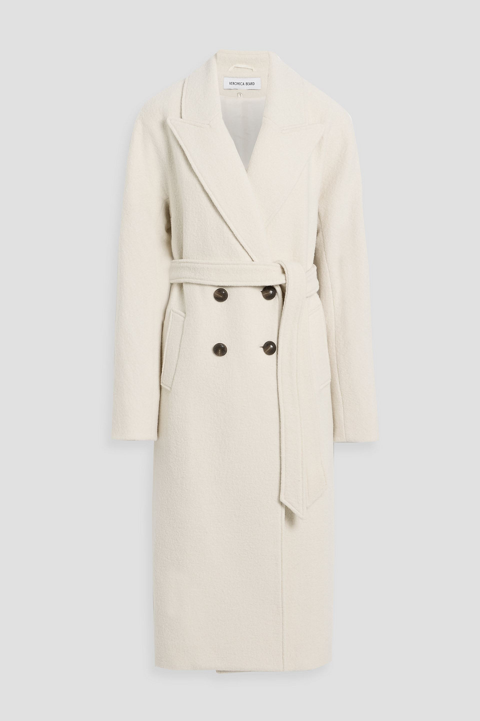Veronica Beard Della Dickey Double-breasted Wool-felt Coat In White