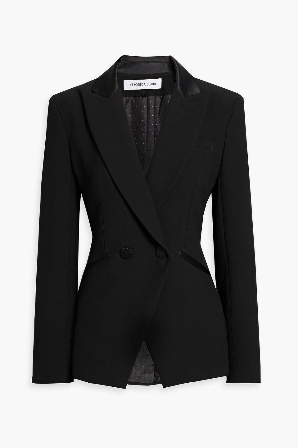 Veronica Beard Rickie Dickey Double-breasted Crepe Blazer In Black