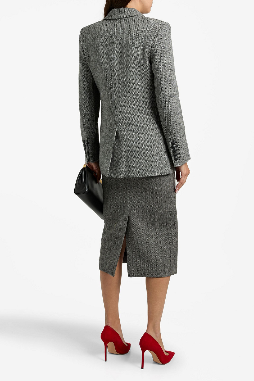 Veronica Beard Vega Dickey Herringbone Wool Blazer In Black