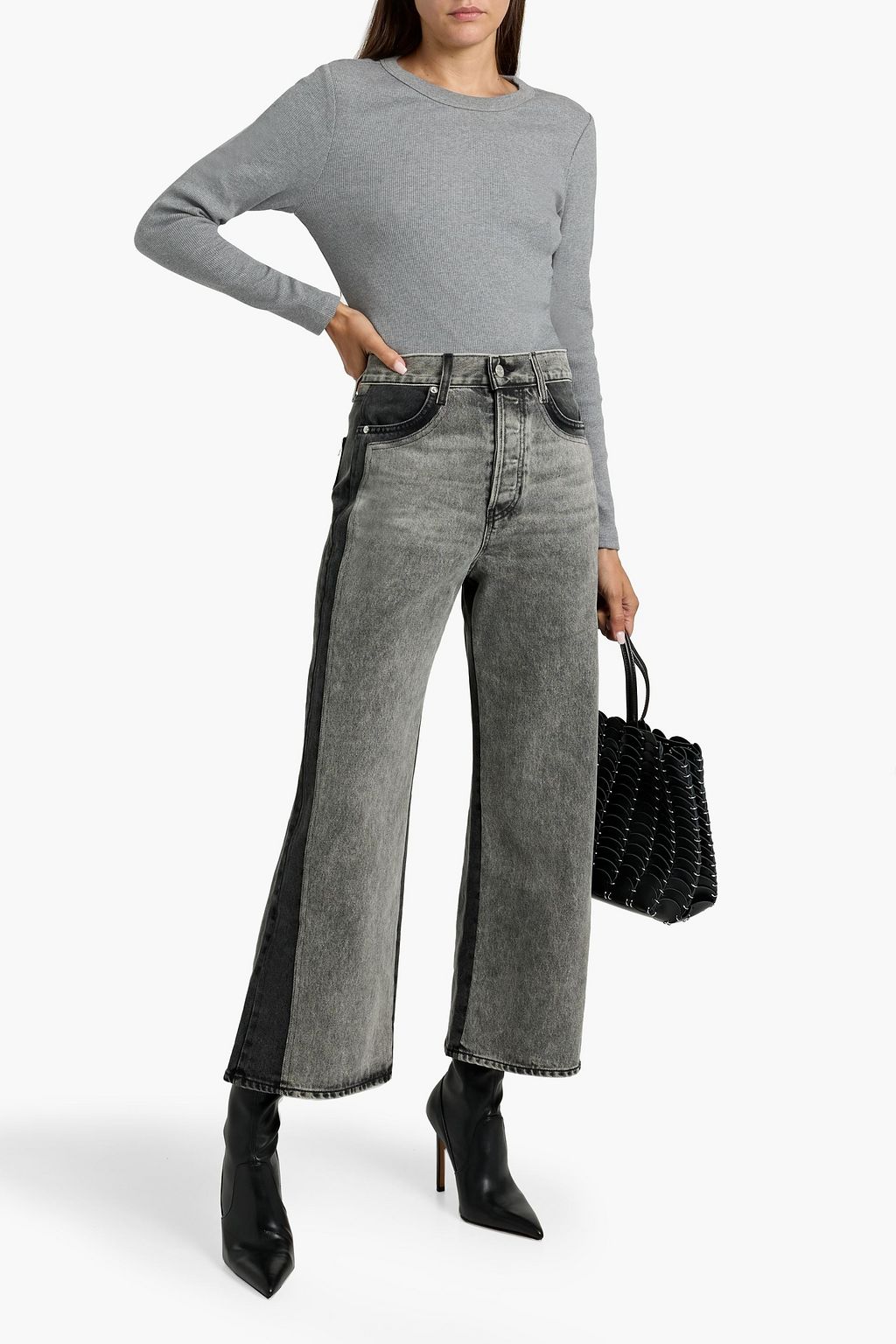 VERONICA BEARD Pruitt ribbed Pima cotton-blend jersey top