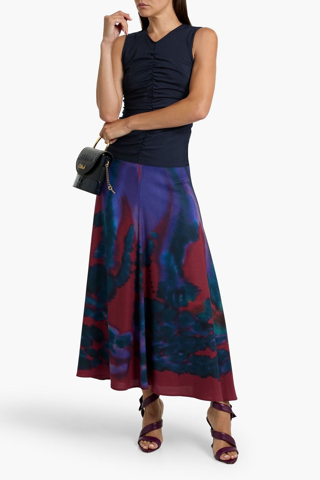 VERONICA BEARD Neeta ruched Lyocell-blend jersey top