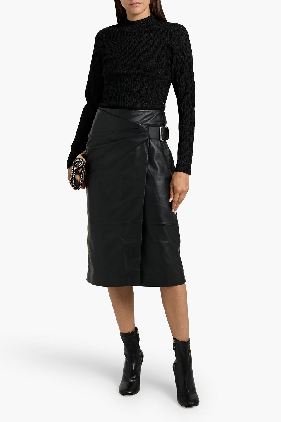 Veronica Beard Dahlia Metallic Ribbed-knit Sweater In Black