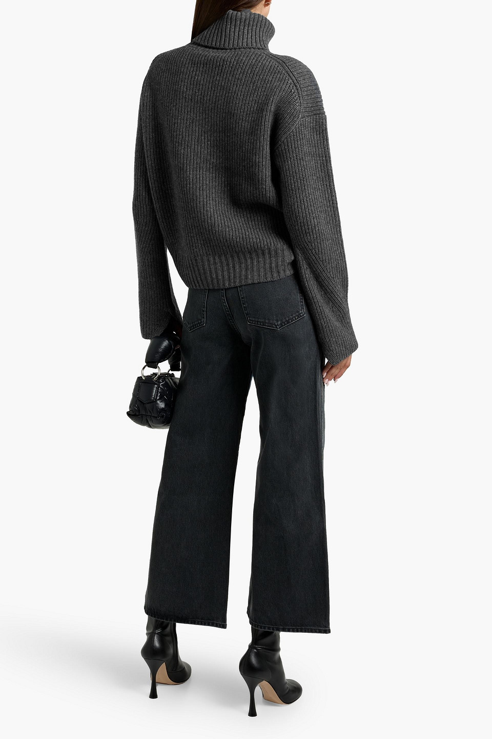 Veronica Beard Taylor Cropped Two-tone High-rise Wide-leg Jeans In Blue