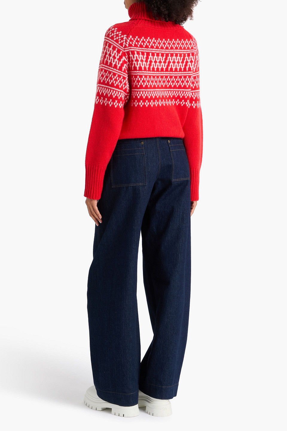 We Norwegians Setesdal Intarsia Wool And Cashmere-blend Turtleneck Sweater In Red