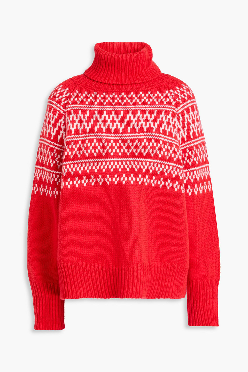 We Norwegians Setesdal Intarsia Wool And Cashmere-blend Turtleneck Sweater In Red