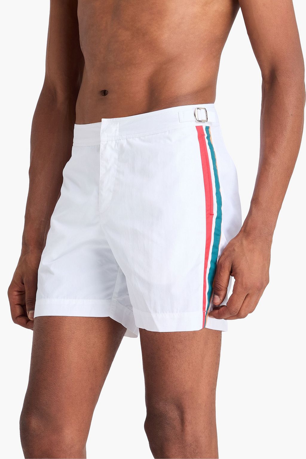 ORLEBAR BROWN 스트라이프 미드 스윔 쇼츠